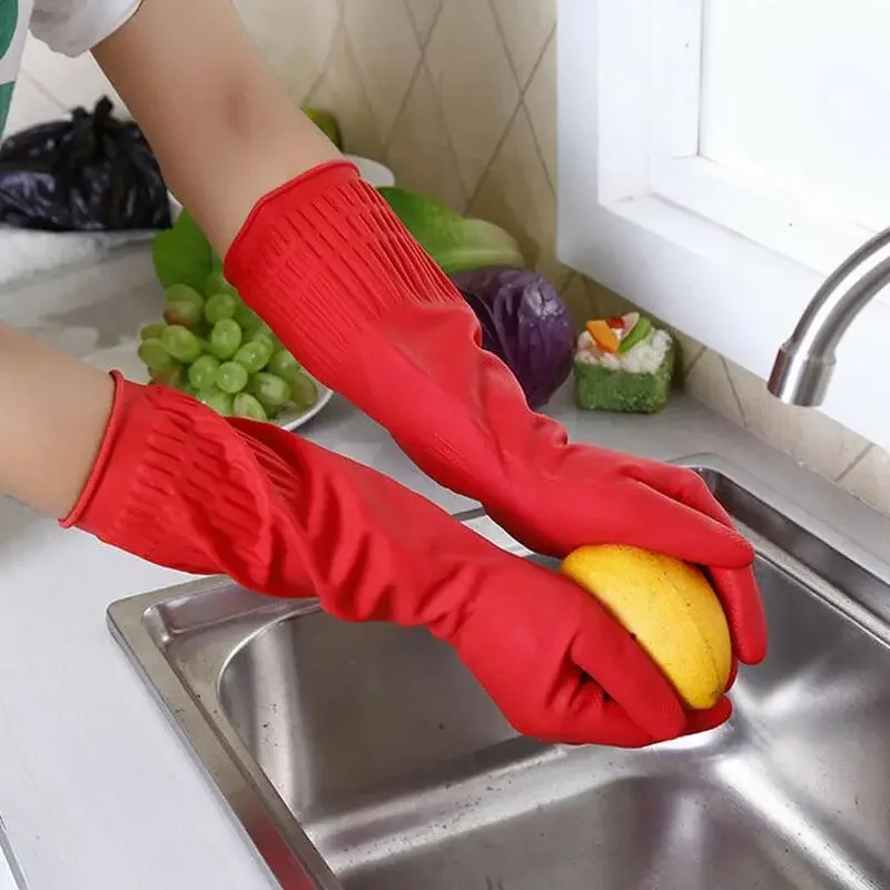 Rubber Glove Cleaning - 1 pair S/M/L Red Flexible Rubber