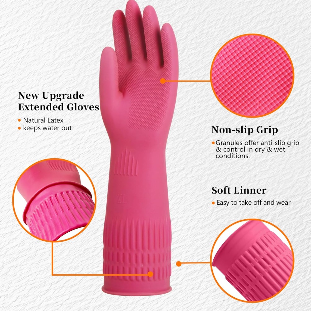15-Inch Reusable Rubber Gloves - Rubber Glove Cleaning recensie en prijs