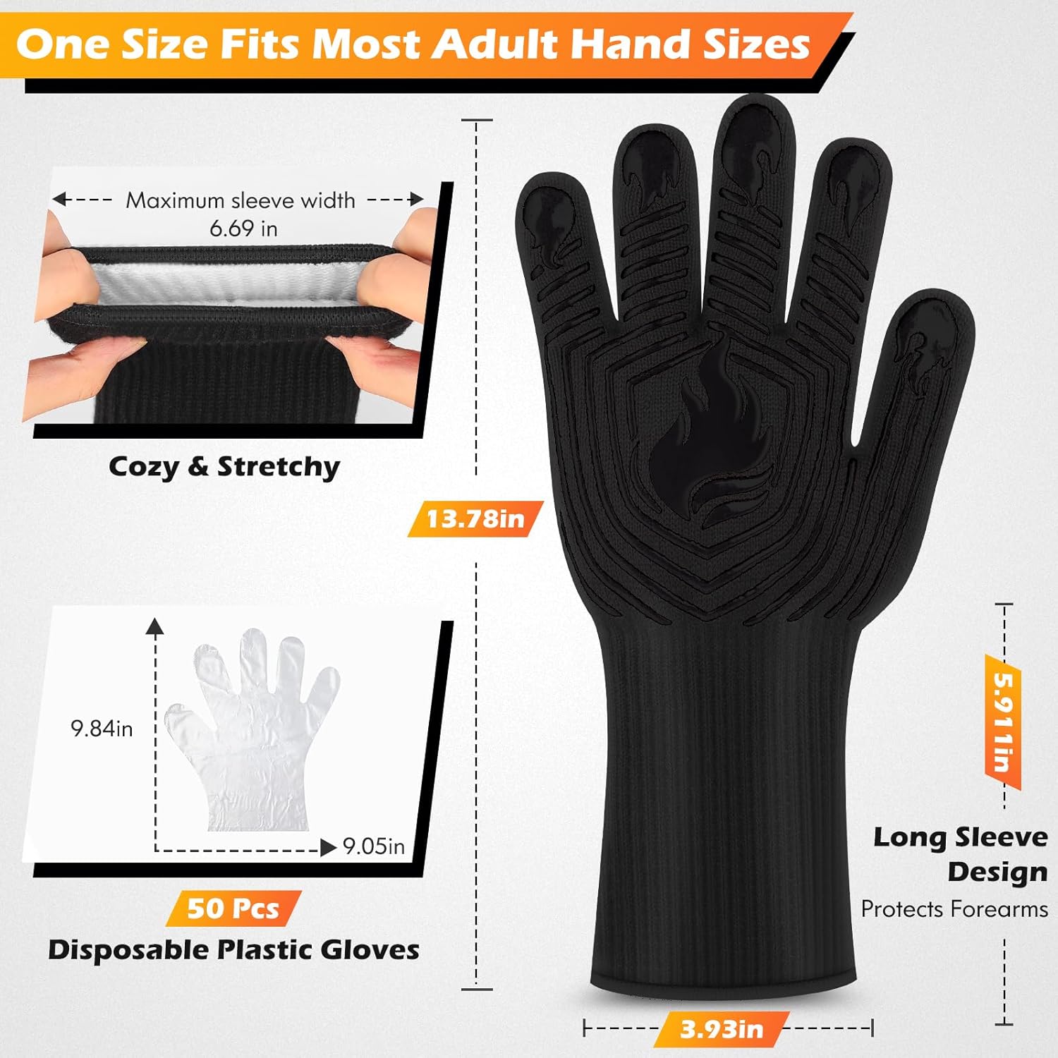 1472°F Heat Resistant BBQ Glov - Oven Mitt Silicone recensie en prijs