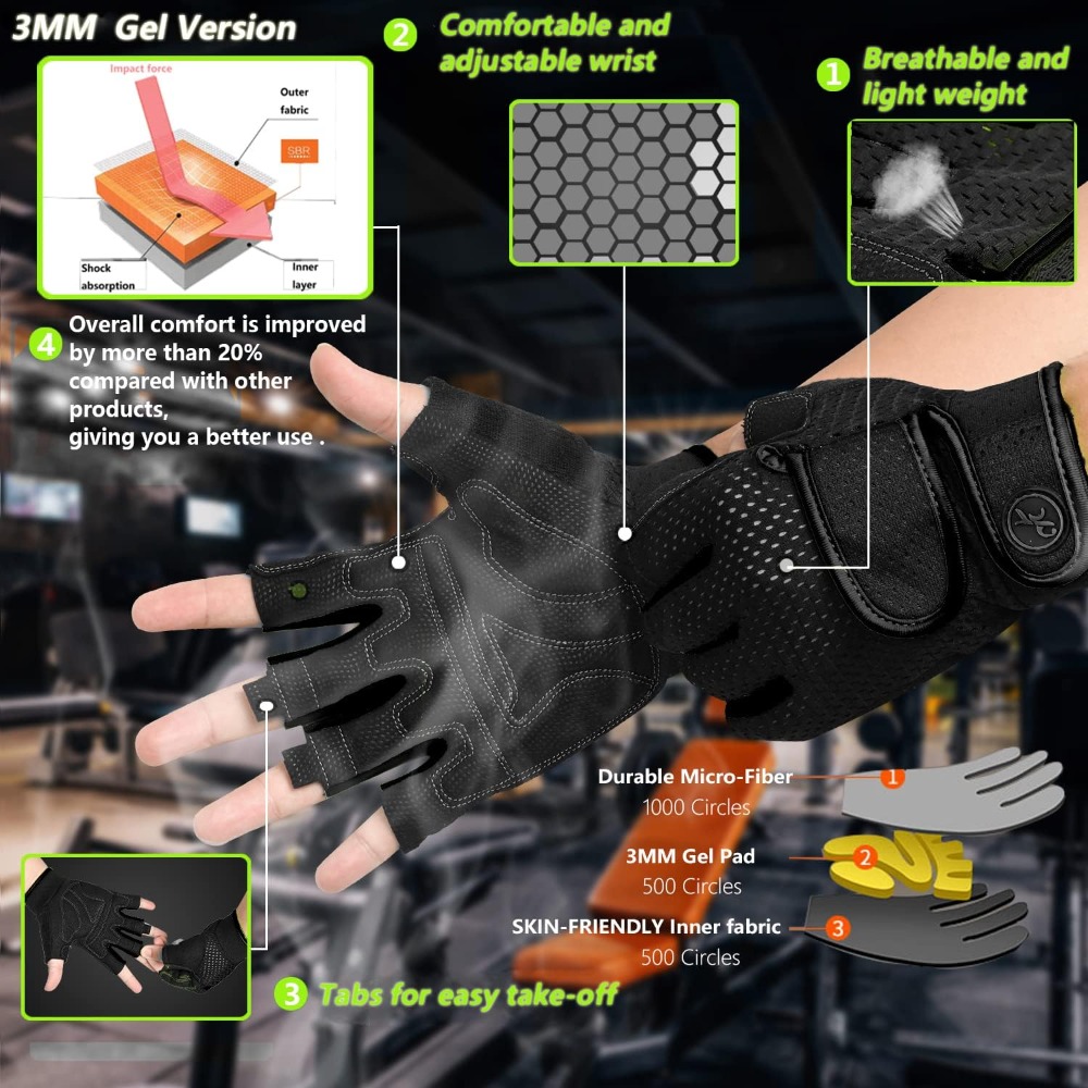 Fingerless Workout Gloves with - Cycling Glove Padded recensie en prijs
