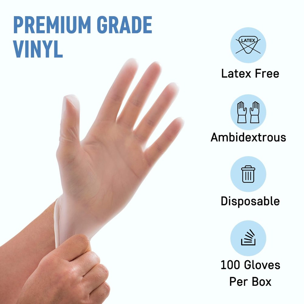 Large Vinyl Exam Gloves, 100 P - Exam Glove Nitrile recensie en prijs