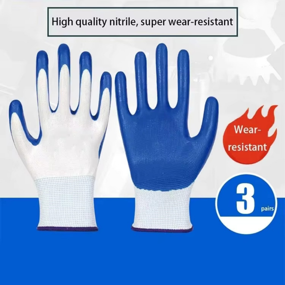 3 Pairs Of Non-slip Wear-resis - Nitrile Mechanic Glove recensie en prijs