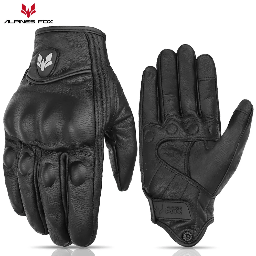 Unisex Vintage Leather Motorcy - Motorcycle Glove Knuckle recensie en prijs