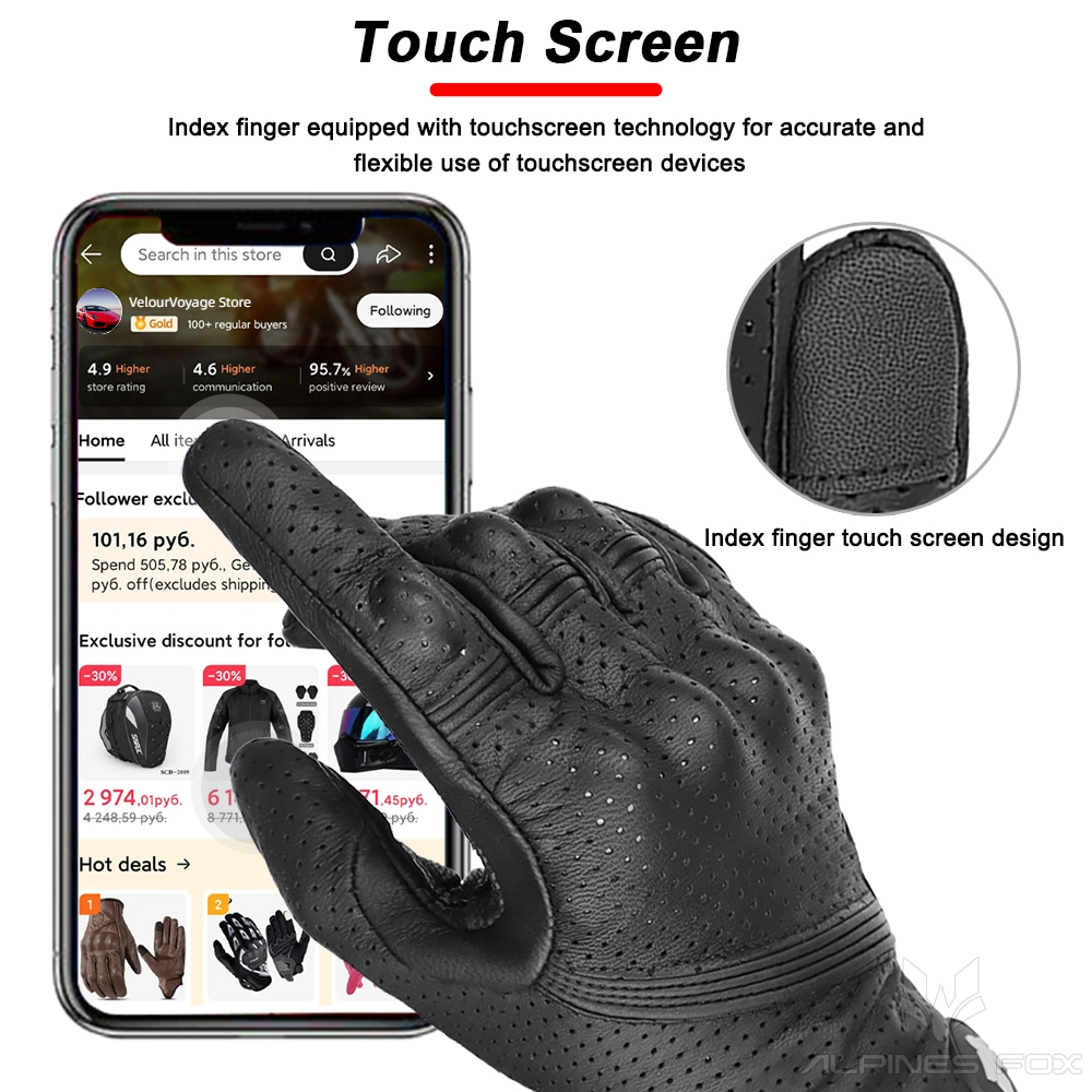 Unisex Vintage Leather Motorcy - Motorcycle Glove Knuckle recensie en prijs