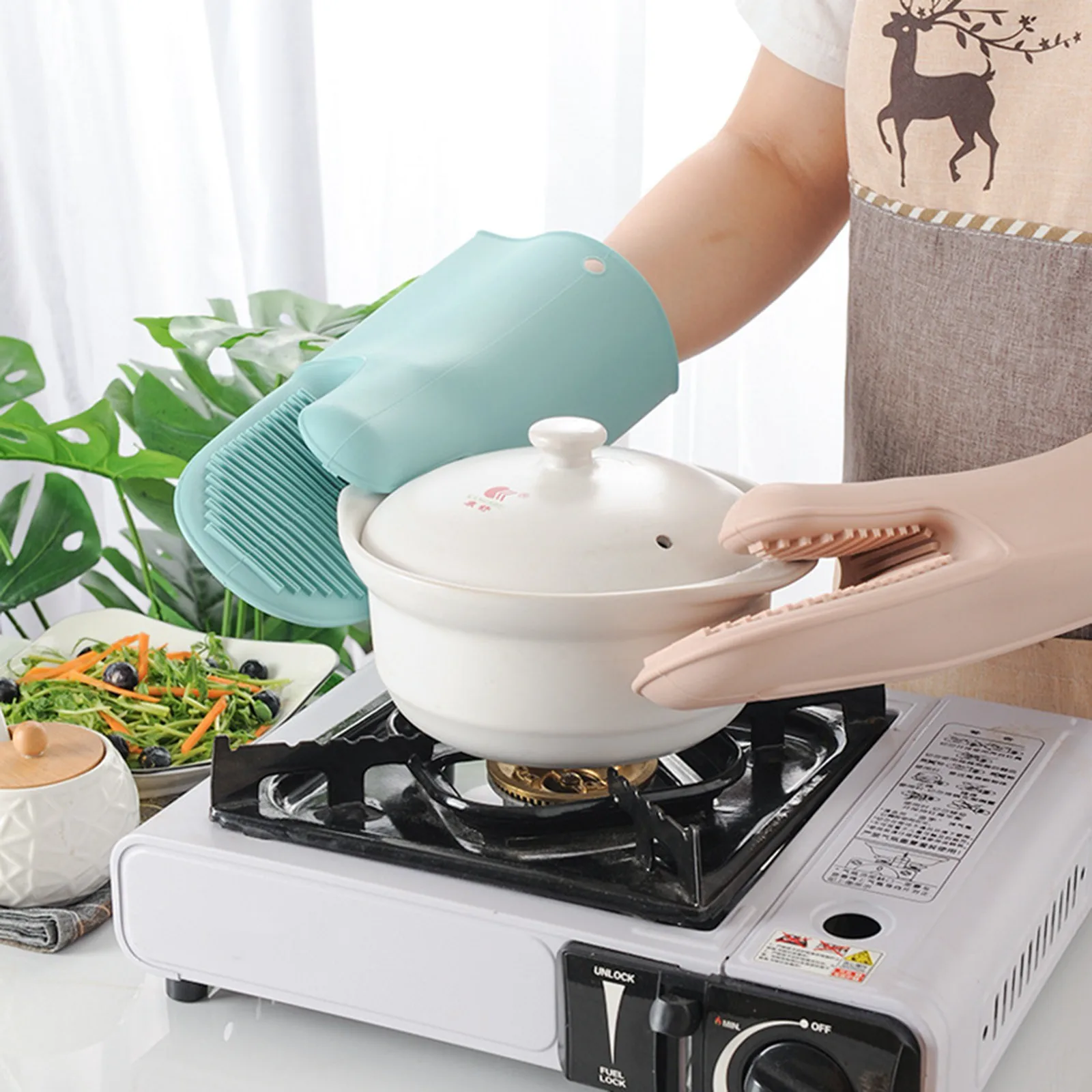1/2Pcs Long Thickened Oven Glo - Oven Mitt Silicone recensie en prijs