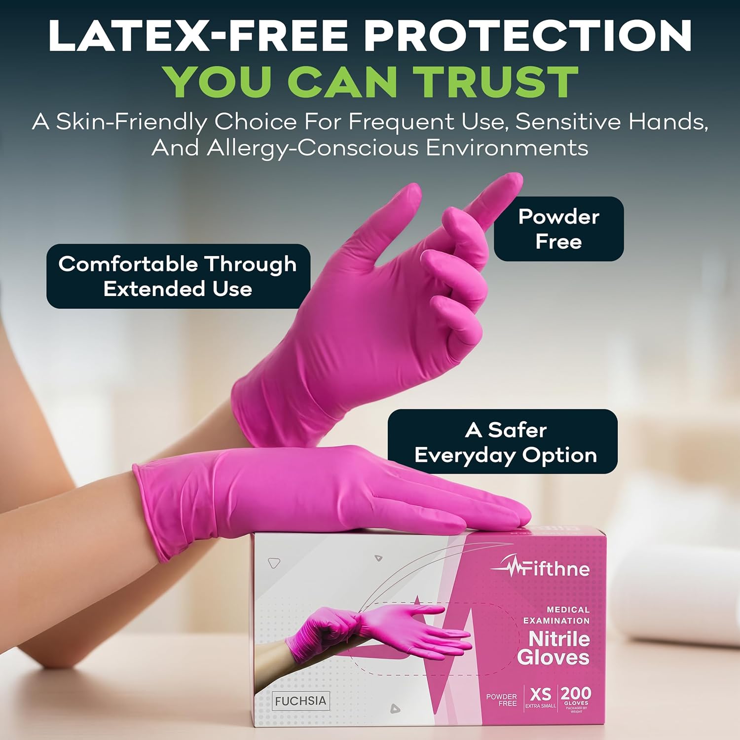 Fuchsia Hot Pink Nitrile Dispo - Exam Glove Nitrile recensie en prijs