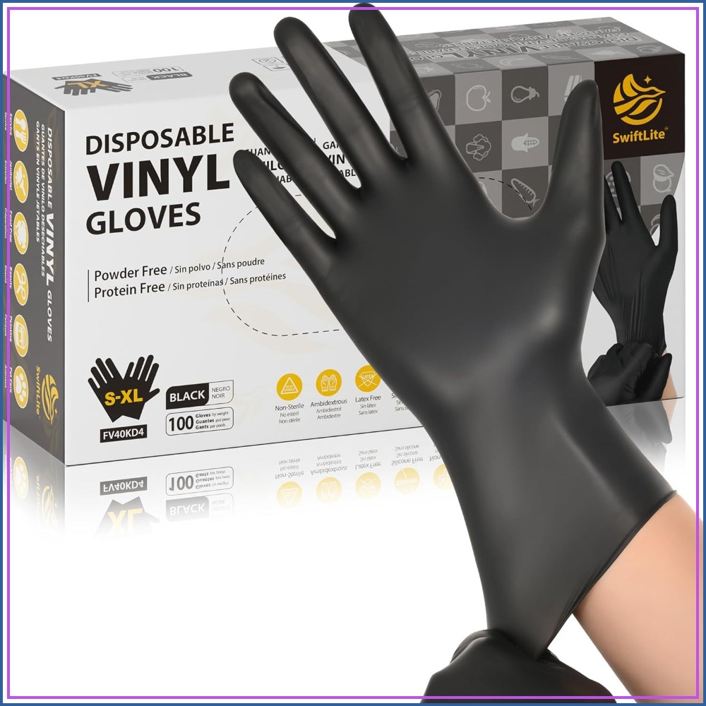 Black Vinyl Gloves, Food Grade - Rubber Glove Cleaning recensie en prijs