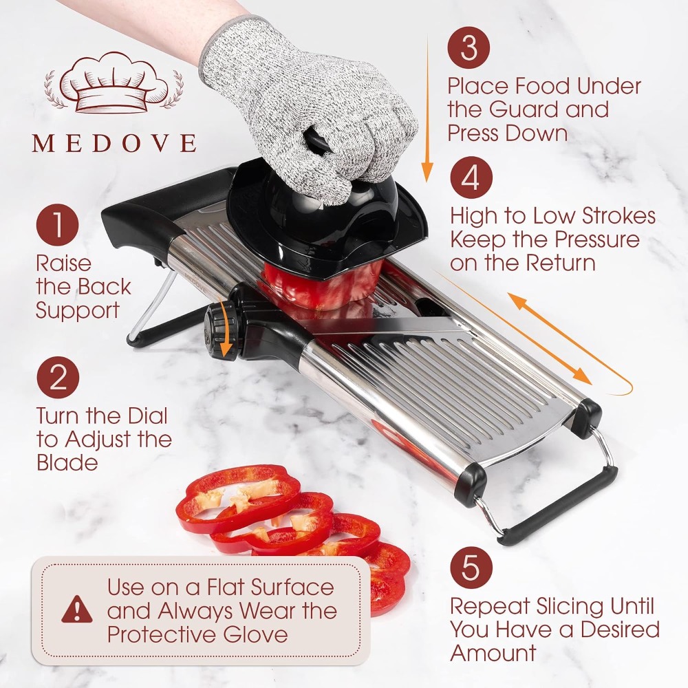 Stainless Steel Mandoline Slic - Cut Resistant Glove recensie en prijs