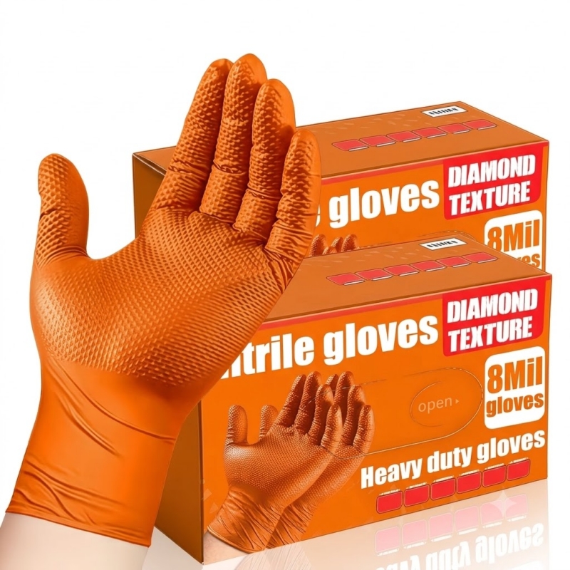 Heavy Duty Orange Nitrile Glov - Nitrile Mechanic Glove recensie en prijs