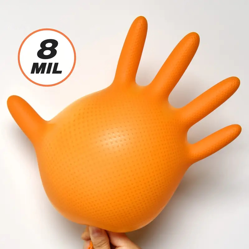 Heavy Duty Orange Nitrile Glov - Nitrile Mechanic Glove recensie en prijs