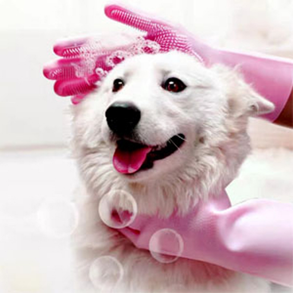 Pet Grooming Gloves for Dogs A - Rubber Glove Cleaning recensie en prijs