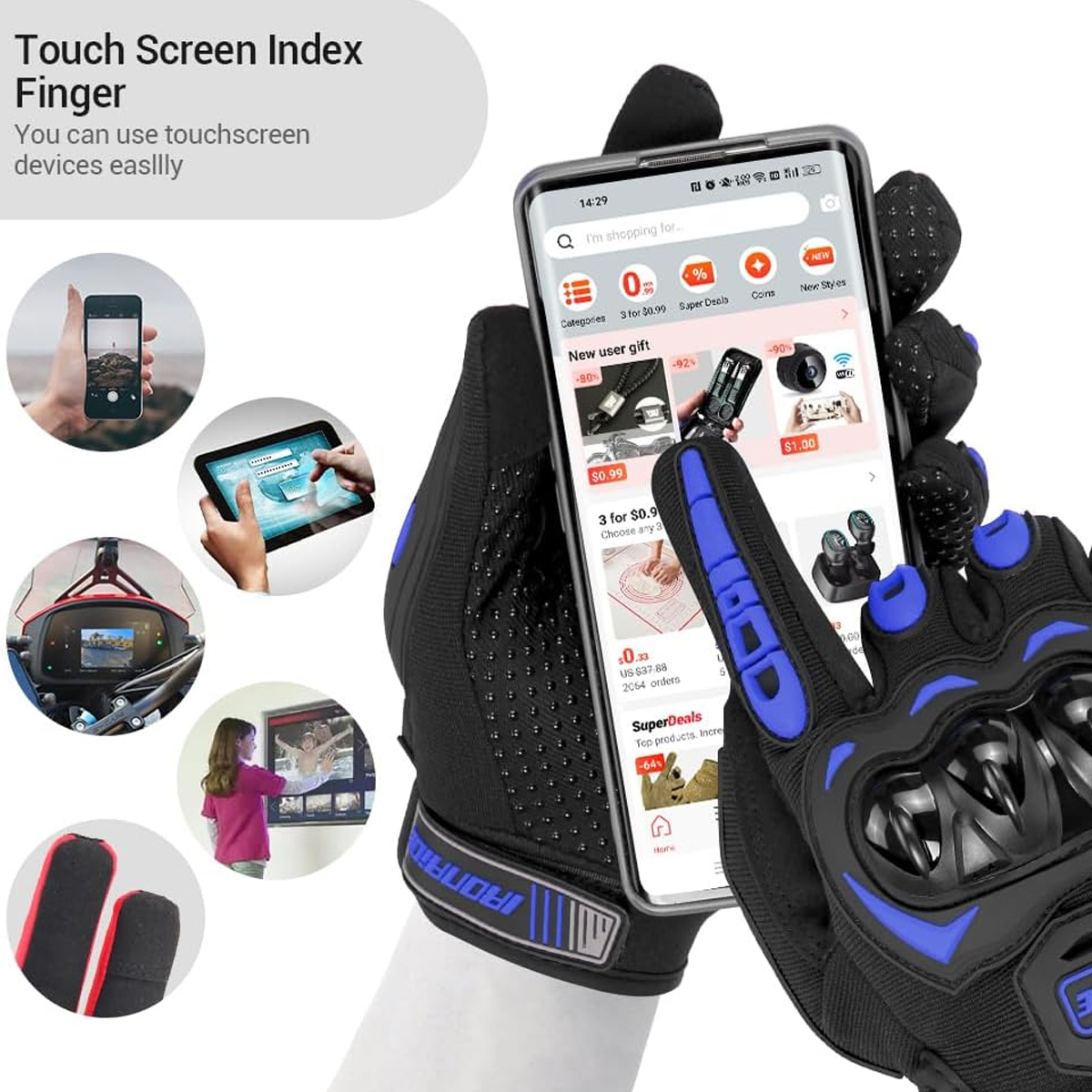 Men Motorcycle Gloves Touch Sc - Motorcycle Glove Knuckle recensie en prijs