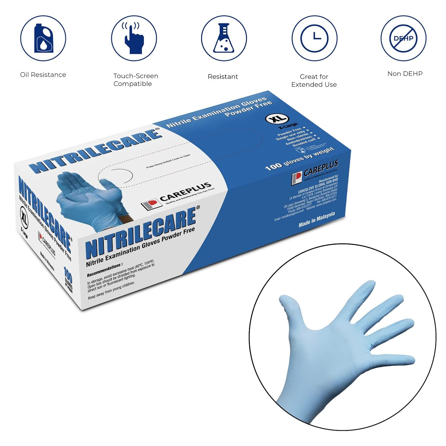 NITRILECARE Blue Nitrile Exam  - Exam Glove Nitrile recensie en prijs