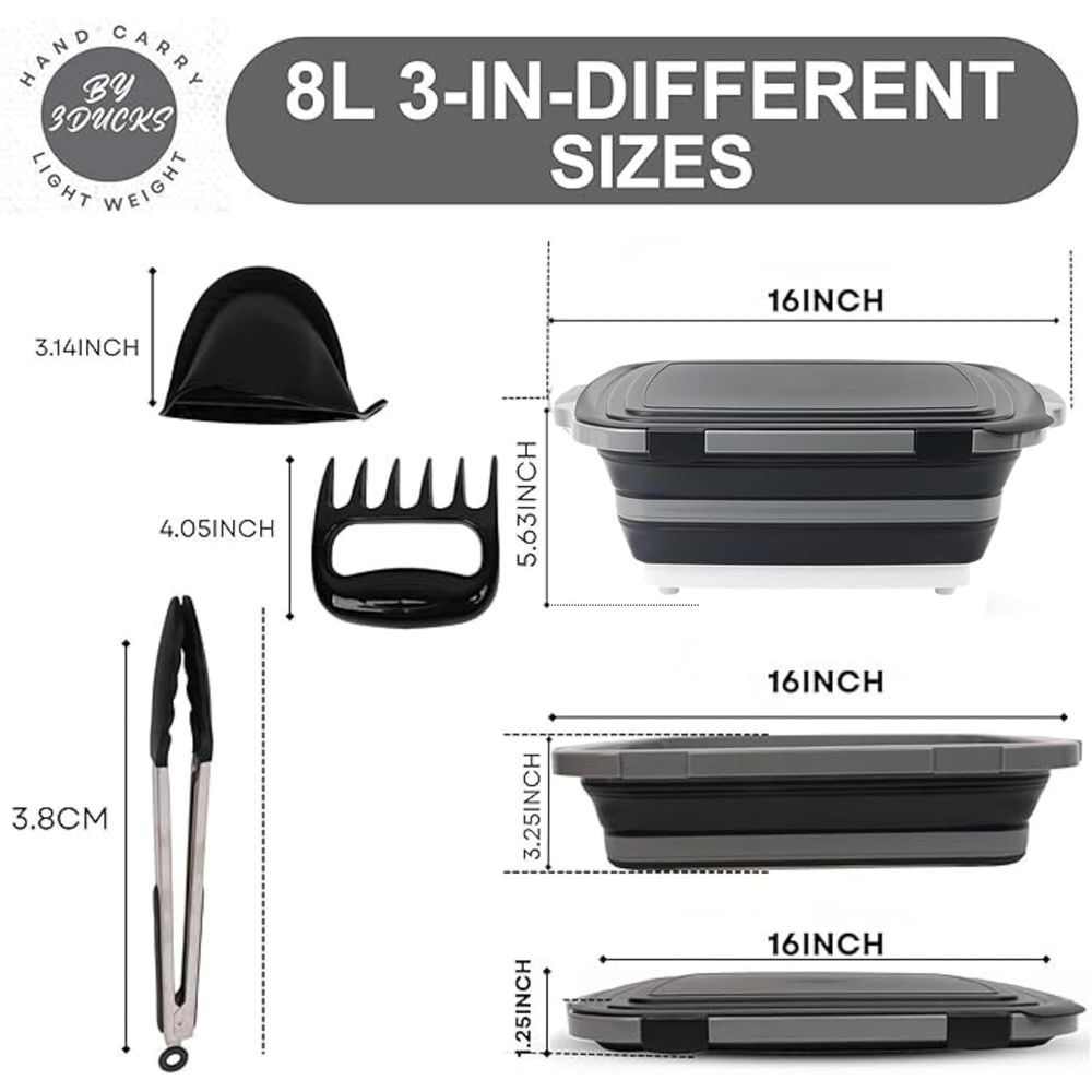 Portable 8L BBQ Prep Tub with  - Heat Resistant Glove recensie en prijs