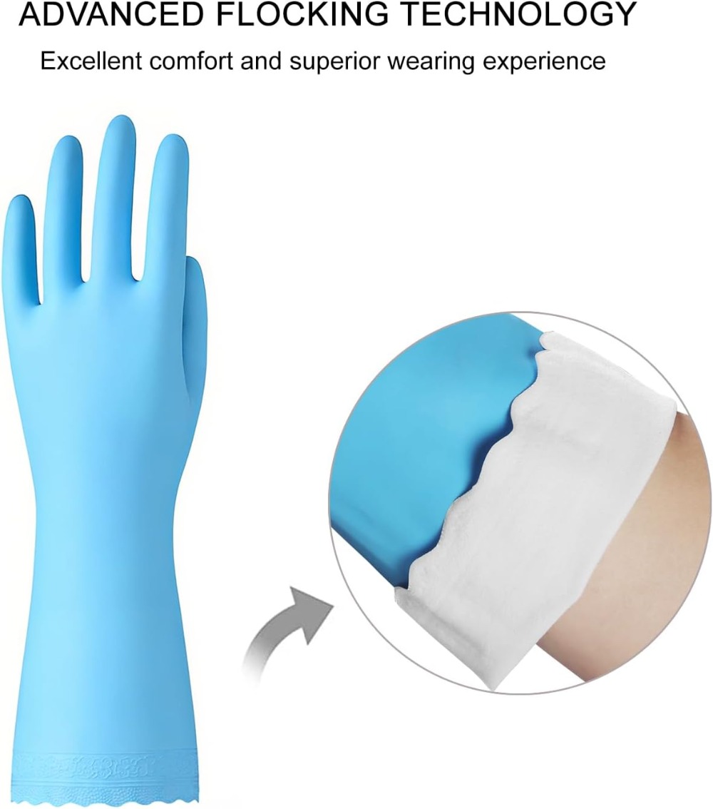 3 Pairs Non-Slip Waterproof Ki - Rubber Glove Cleaning recensie en prijs