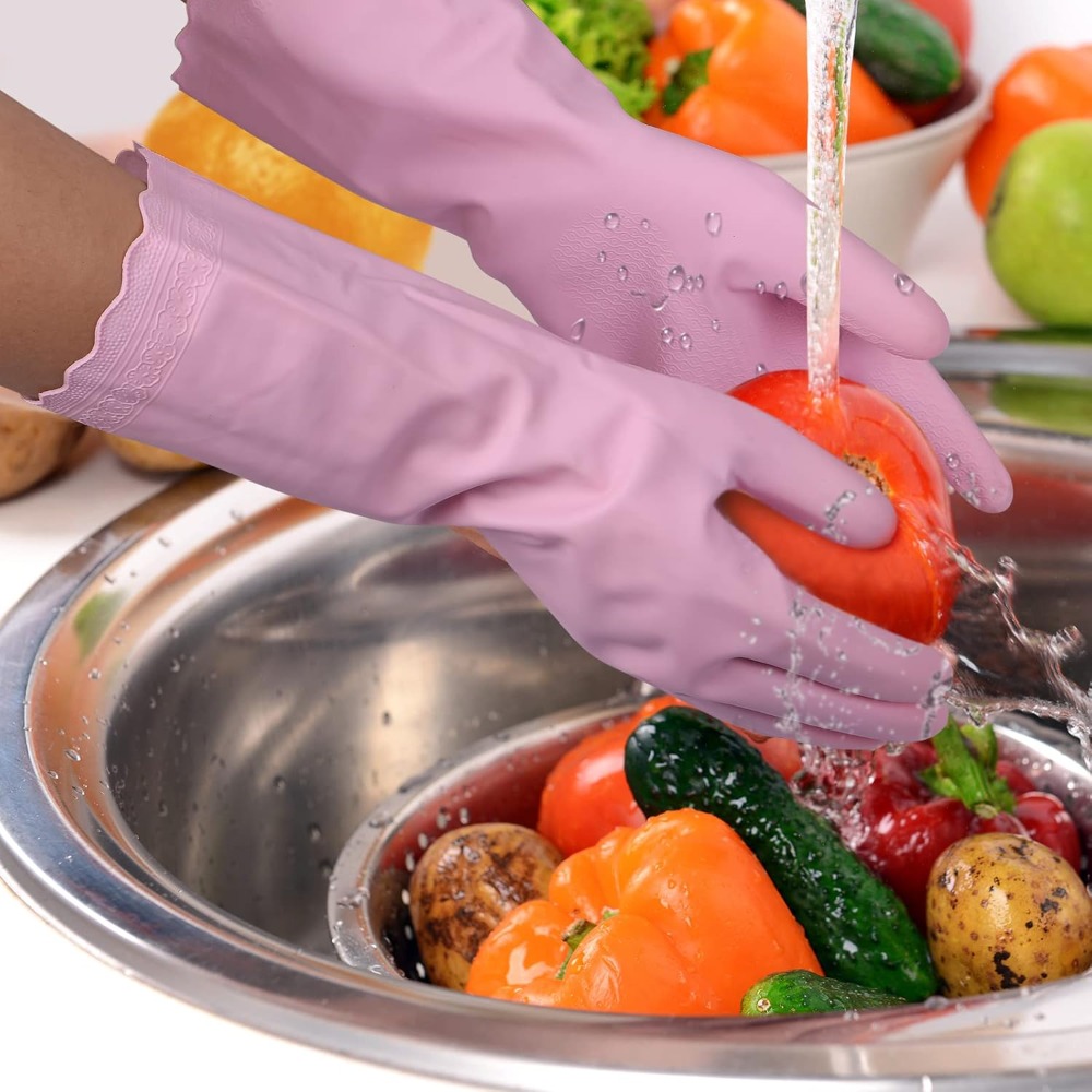 3 Pairs Non-Slip Waterproof Ki - Rubber Glove Cleaning recensie en prijs